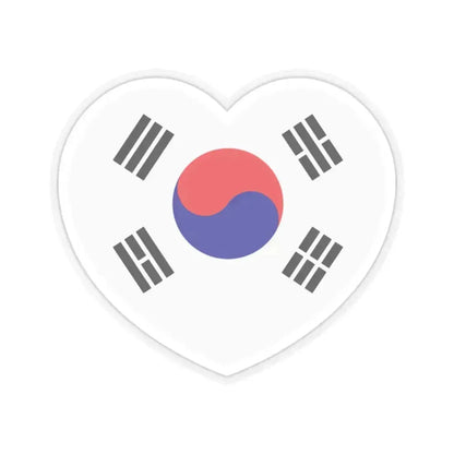 Heart Flag of South Korea 1984-1997 - STICKER Vinyl Kiss-Cut Decal 2 Inch Transparent - The Sticker Space
