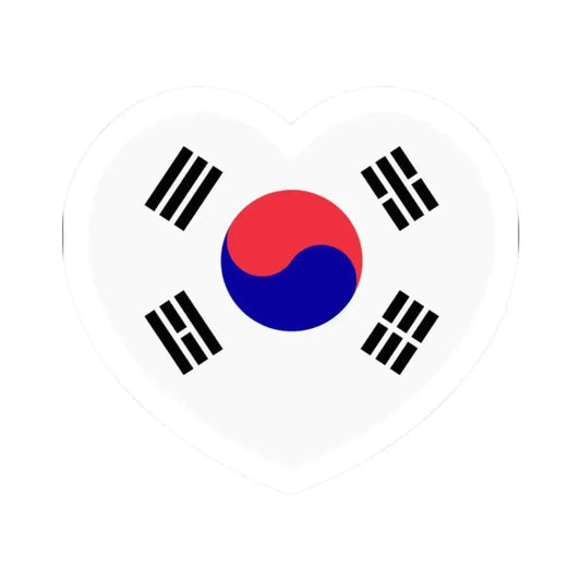 Heart Flag of South Korea 1984-1997 - STICKER Vinyl Kiss-Cut Decal 2 Inch White - The Sticker Space