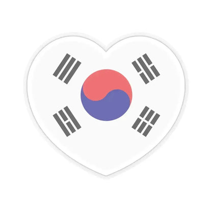 Heart Flag of South Korea 1984-1997 - STICKER Vinyl Kiss-Cut Decal 4 Inch Transparent - The Sticker Space