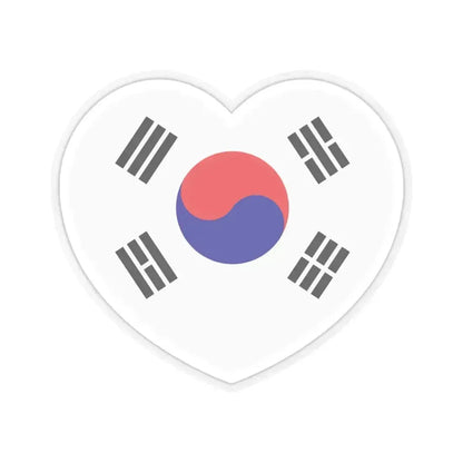 Heart Flag of South Korea 1984-1997 - STICKER Vinyl Kiss-Cut Decal 6 Inch Transparent - The Sticker Space