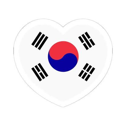 Heart Flag of South Korea 1984-1997 - STICKER Vinyl Kiss-Cut Decal 6 Inch White - The Sticker Space