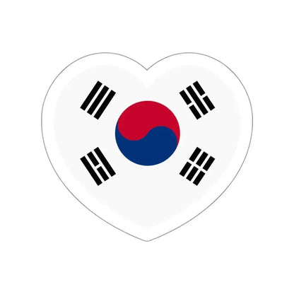 Heart Flag of South Korea 1997-2011 - STICKER Vinyl Die-Cut Decal White Die-Cut 3 Inch - The Sticker Space