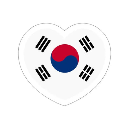 Heart Flag of South Korea 1997-2011 - STICKER Vinyl Die-Cut Decal White Die-Cut 4 Inch - The Sticker Space
