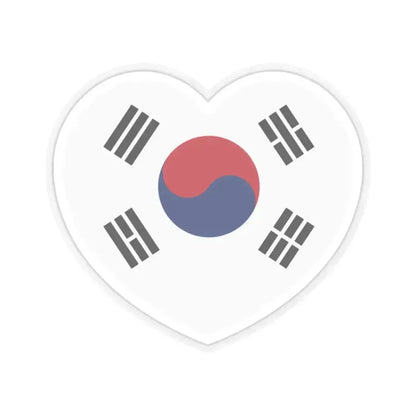 Heart Flag of South Korea 1997-2011 - STICKER Vinyl Kiss-Cut Decal 2 Inch Transparent - The Sticker Space