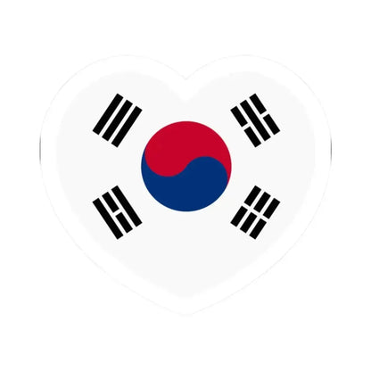 Heart Flag of South Korea 1997-2011 - STICKER Vinyl Kiss-Cut Decal 2 Inch White - The Sticker Space