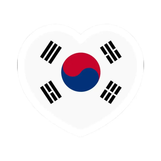 Heart Flag of South Korea 1997-2011 - STICKER Vinyl Kiss-Cut Decal 2 Inch White - The Sticker Space