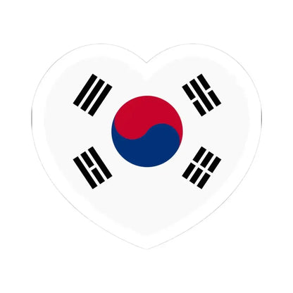 Heart Flag of South Korea 1997-2011 - STICKER Vinyl Kiss-Cut Decal 3 Inch White - The Sticker Space