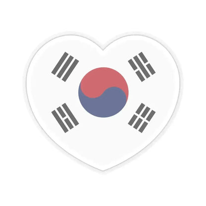 Heart Flag of South Korea 1997-2011 - STICKER Vinyl Kiss-Cut Decal 6 Inch Transparent - The Sticker Space