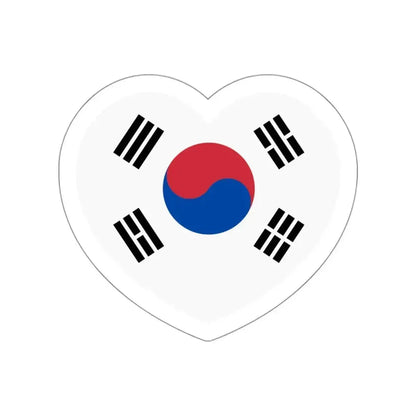 Heart Flag of South Korea - STICKER Vinyl Die-Cut Decal White Die-Cut 3 Inch - The Sticker Space