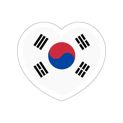 Heart Flag of South Korea - STICKER Vinyl Die-Cut Decal White Die-Cut 6 Inch - The Sticker Space