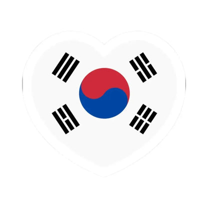 Heart Flag of South Korea - STICKER Vinyl Kiss-Cut Decal 2 Inch White - The Sticker Space