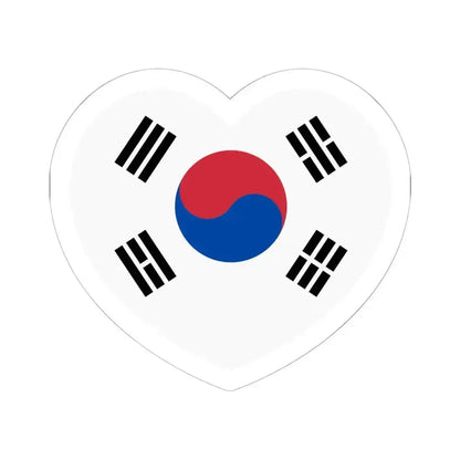 Heart Flag of South Korea - STICKER Vinyl Kiss-Cut Decal 6 Inch White - The Sticker Space
