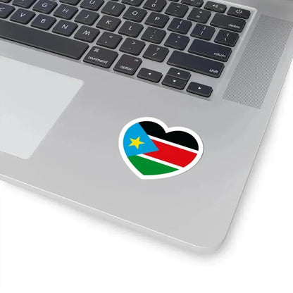 Heart Flag of South Sudan - STICKER Vinyl Kiss-Cut Decal - The Sticker Space