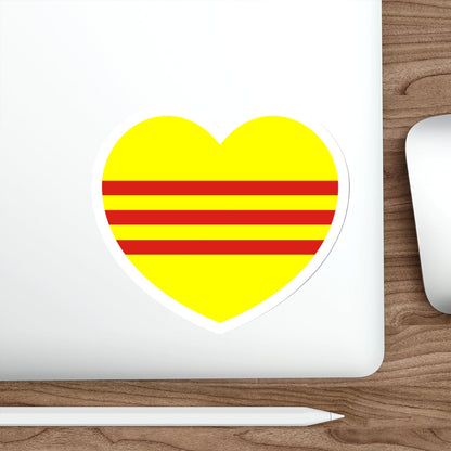 Heart Flag of South Vietnam - STICKER Vinyl Die-Cut Decal-The Sticker Space