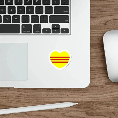 Heart Flag of South Vietnam - STICKER Vinyl Die-Cut Decal - The Sticker Space
