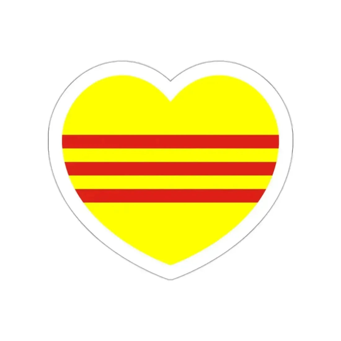 Heart Flag of South Vietnam - STICKER Vinyl Die-Cut Decal White Die-Cut 2 Inch - The Sticker Space