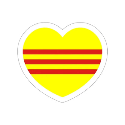 Heart Flag of South Vietnam - STICKER Vinyl Die-Cut Decal White Die-Cut 2 Inch - The Sticker Space