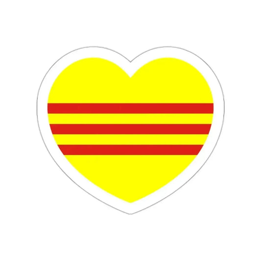 Heart Flag of South Vietnam - STICKER Vinyl Die-Cut Decal White Die-Cut 2 Inch - The Sticker Space