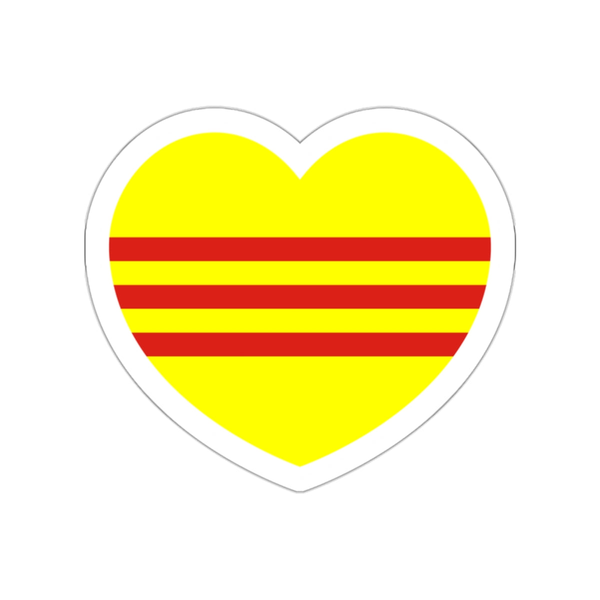 Heart Flag of South Vietnam - STICKER Vinyl Die-Cut Decal-White-The Sticker Space