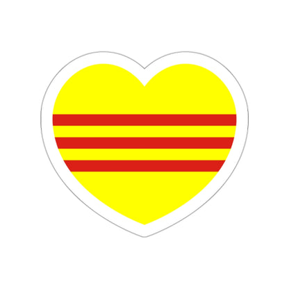 Heart Flag of South Vietnam - STICKER Vinyl Die-Cut Decal-White-The Sticker Space