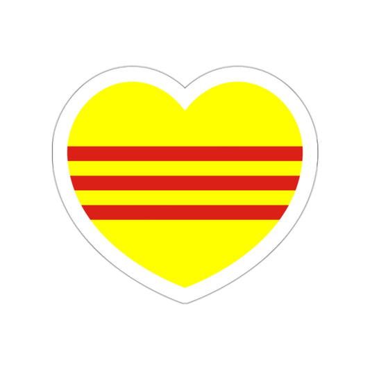 Heart Flag of South Vietnam - STICKER Vinyl Die-Cut Decal-White-The Sticker Space