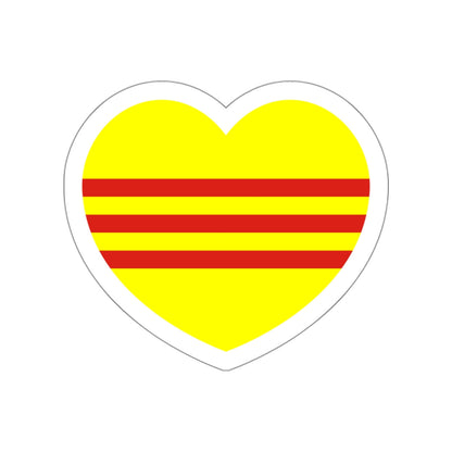 Heart Flag of South Vietnam - STICKER Vinyl Die-Cut Decal-White-The Sticker Space