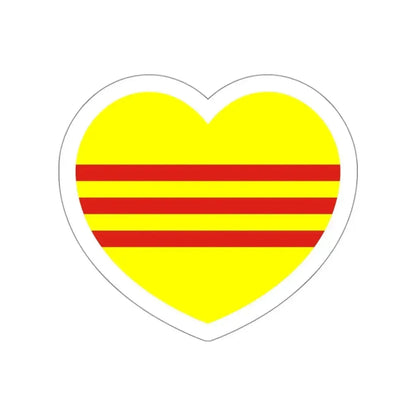 Heart Flag of South Vietnam - STICKER Vinyl Die-Cut Decal White Die-Cut 3 Inch - The Sticker Space