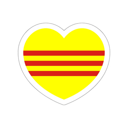 Heart Flag of South Vietnam - STICKER Vinyl Die-Cut Decal-White-The Sticker Space