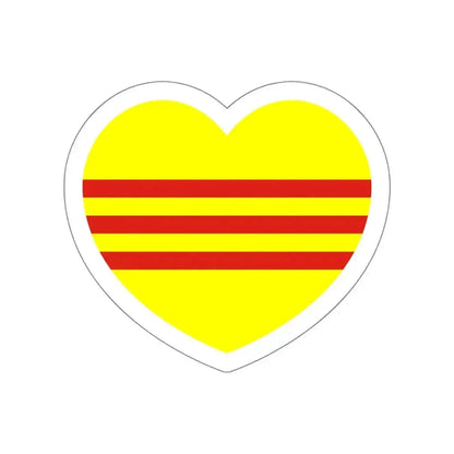 Heart Flag of South Vietnam - STICKER Vinyl Die-Cut Decal White Die-Cut 4 Inch - The Sticker Space