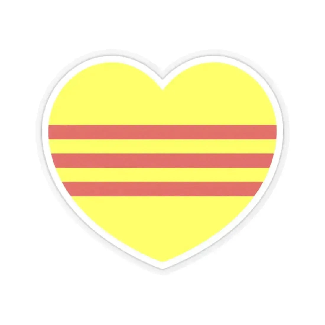 Heart Flag of South Vietnam - STICKER Vinyl Kiss-Cut Decal 2 Inch Transparent - The Sticker Space