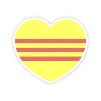 Heart Flag of South Vietnam - STICKER Vinyl Kiss-Cut Decal 2 Inch Transparent - The Sticker Space