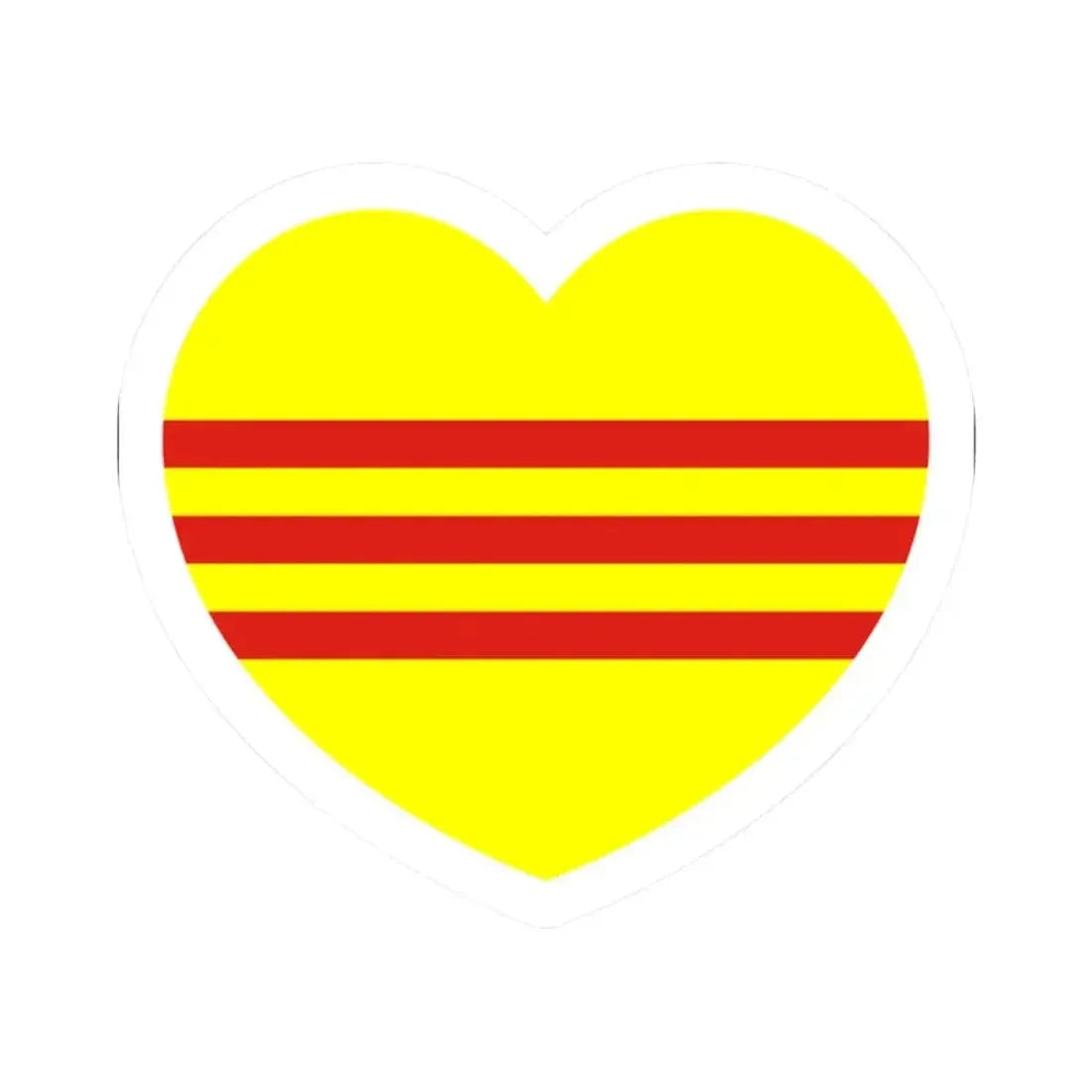 Heart Flag of South Vietnam - STICKER Vinyl Kiss-Cut Decal 2 Inch White - The Sticker Space