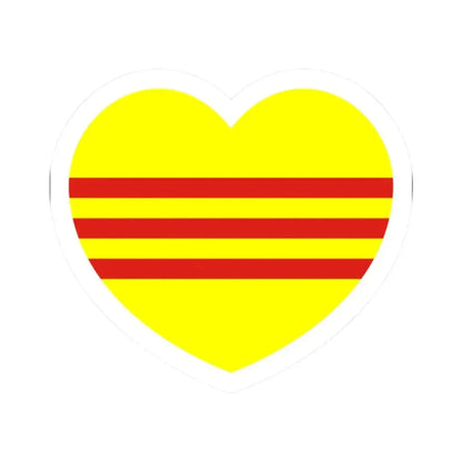 Heart Flag of South Vietnam - STICKER Vinyl Kiss-Cut Decal 2 Inch White - The Sticker Space
