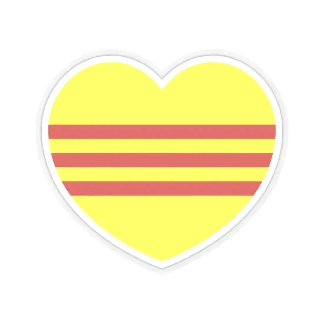 Heart Flag of South Vietnam - STICKER Vinyl Kiss-Cut Decal 3 Inch Transparent - The Sticker Space