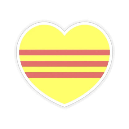 Heart Flag of South Vietnam - STICKER Vinyl Kiss-Cut Decal 3 Inch Transparent - The Sticker Space