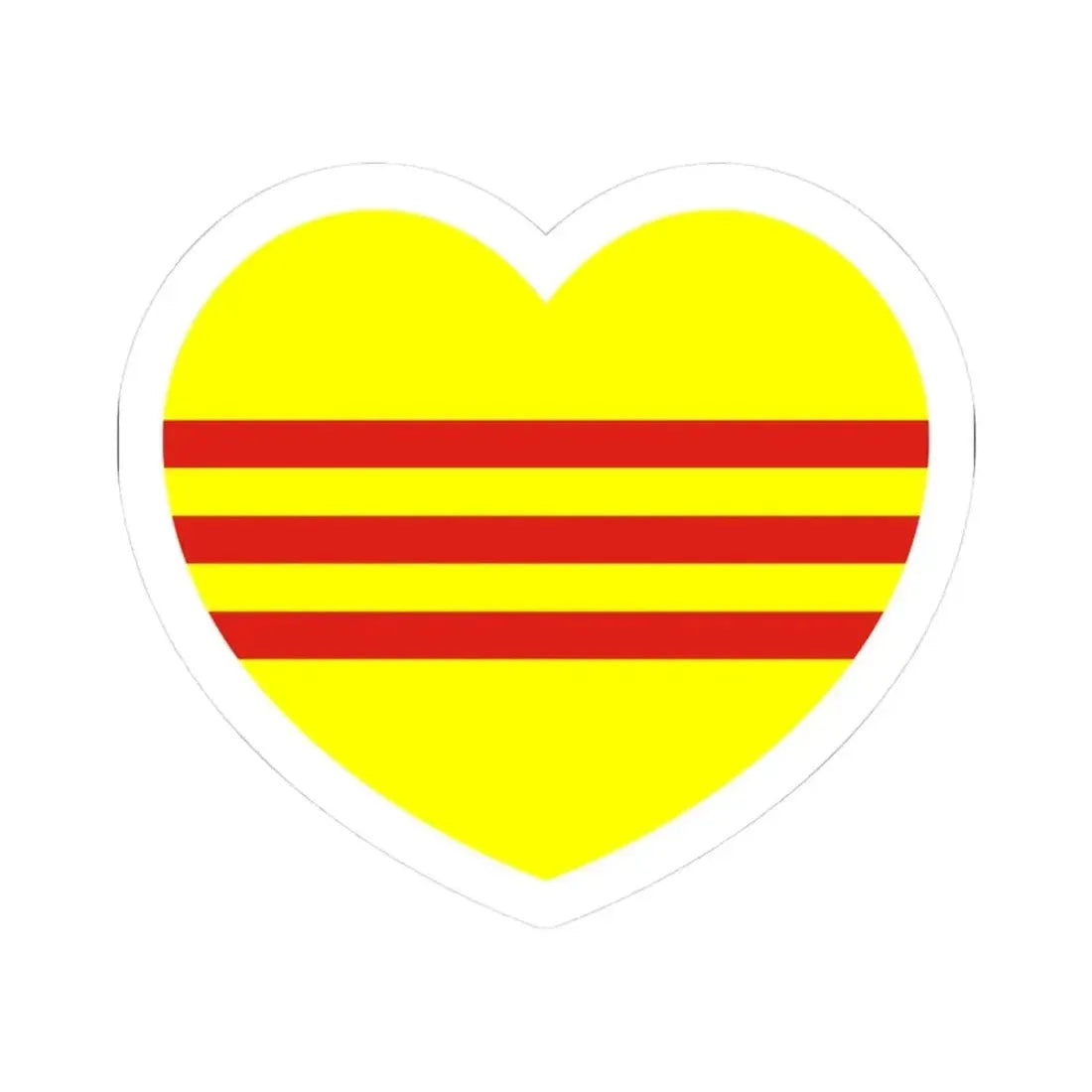 Heart Flag of South Vietnam - STICKER Vinyl Kiss-Cut Decal 3 Inch White - The Sticker Space
