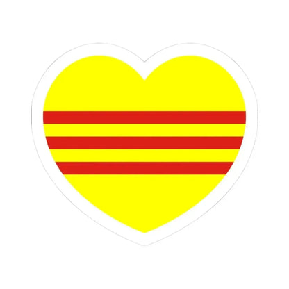 Heart Flag of South Vietnam - STICKER Vinyl Kiss-Cut Decal 3 Inch White - The Sticker Space
