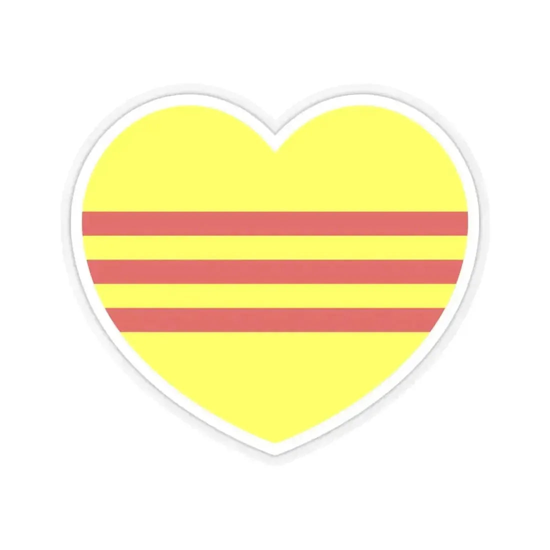 Heart Flag of South Vietnam - STICKER Vinyl Kiss-Cut Decal 4 Inch Transparent - The Sticker Space