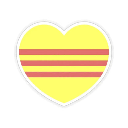 Heart Flag of South Vietnam - STICKER Vinyl Kiss-Cut Decal 4 Inch Transparent - The Sticker Space