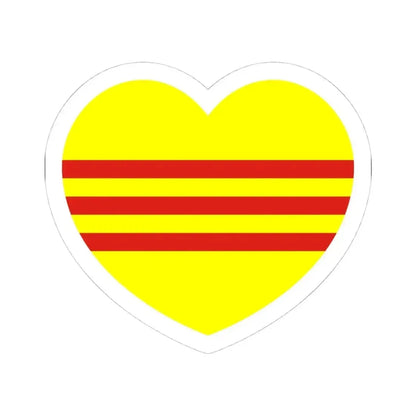 Heart Flag of South Vietnam - STICKER Vinyl Kiss-Cut Decal 4 Inch White - The Sticker Space