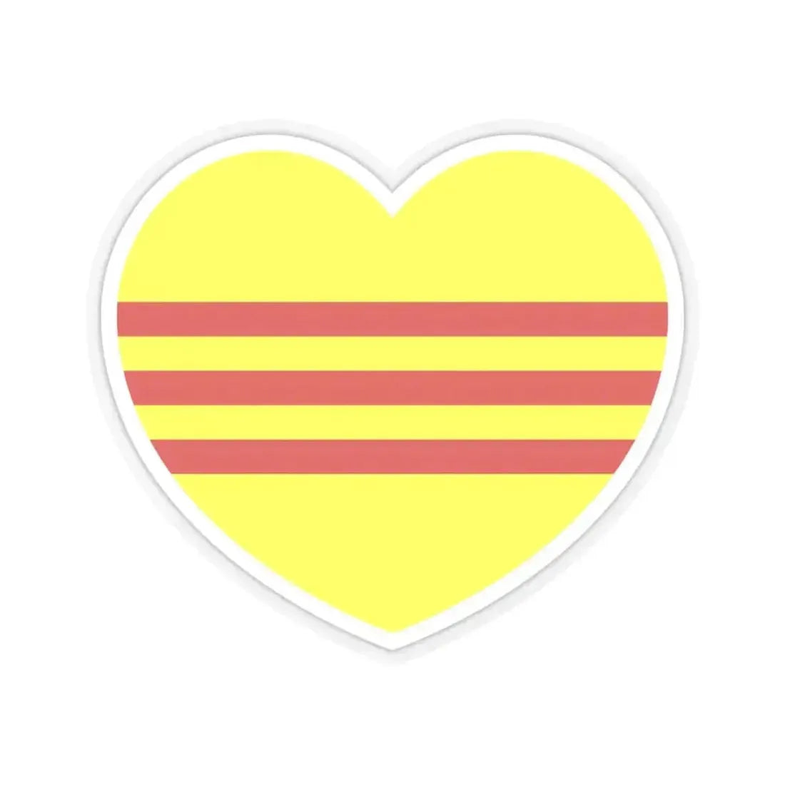 Heart Flag of South Vietnam - STICKER Vinyl Kiss-Cut Decal 6 Inch Transparent - The Sticker Space