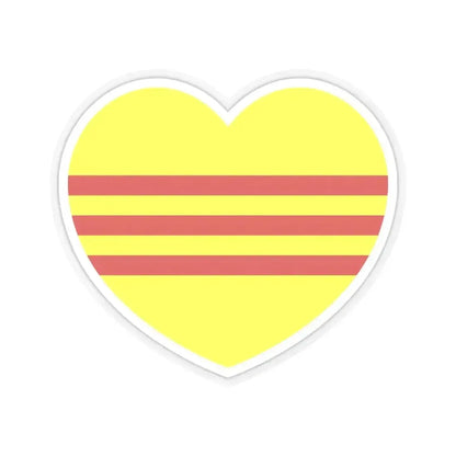 Heart Flag of South Vietnam - STICKER Vinyl Kiss-Cut Decal 6 Inch Transparent - The Sticker Space