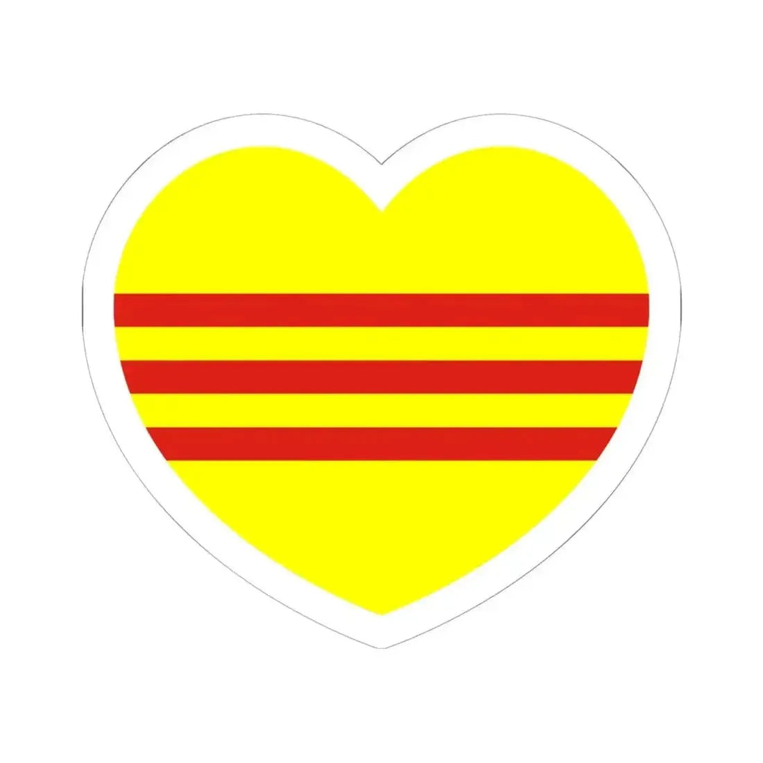 Heart Flag of South Vietnam - STICKER Vinyl Kiss-Cut Decal 6 Inch White - The Sticker Space