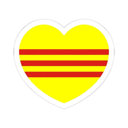 Heart Flag of South Vietnam - STICKER Vinyl Kiss-Cut Decal 6 Inch White - The Sticker Space