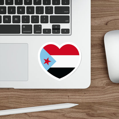 Heart Flag of South Yemen - STICKER Vinyl Die-Cut Decal-The Sticker Space