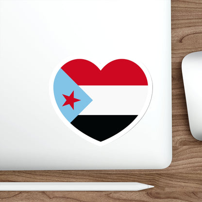 Heart Flag of South Yemen - STICKER Vinyl Die-Cut Decal-The Sticker Space