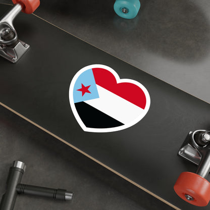 Heart Flag of South Yemen - STICKER Vinyl Die-Cut Decal-The Sticker Space