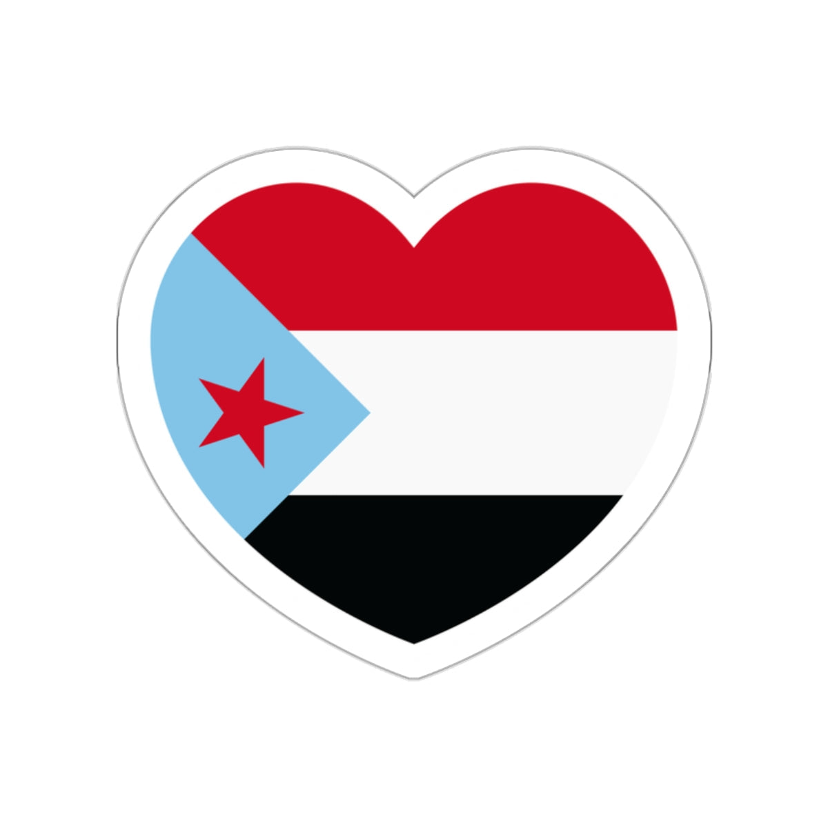 Heart Flag of South Yemen - STICKER Vinyl Die-Cut Decal-White-The Sticker Space