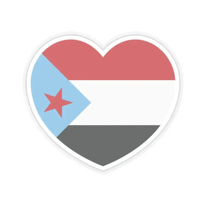 Heart Flag of South Yemen - STICKER Vinyl Kiss-Cut Decal 2 Inch Transparent - The Sticker Space