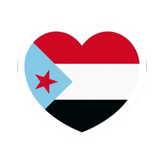 Heart Flag of South Yemen - STICKER Vinyl Kiss-Cut Decal 2 Inch White - The Sticker Space